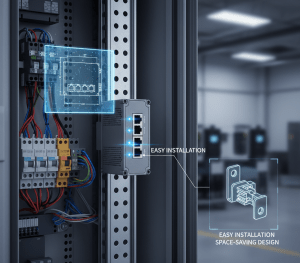 din rail compact industrial ethernet switch